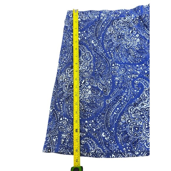 Isaac Mizrahi Live! Womens Blue and White Paisley Print Skort - Picture 5 of 14